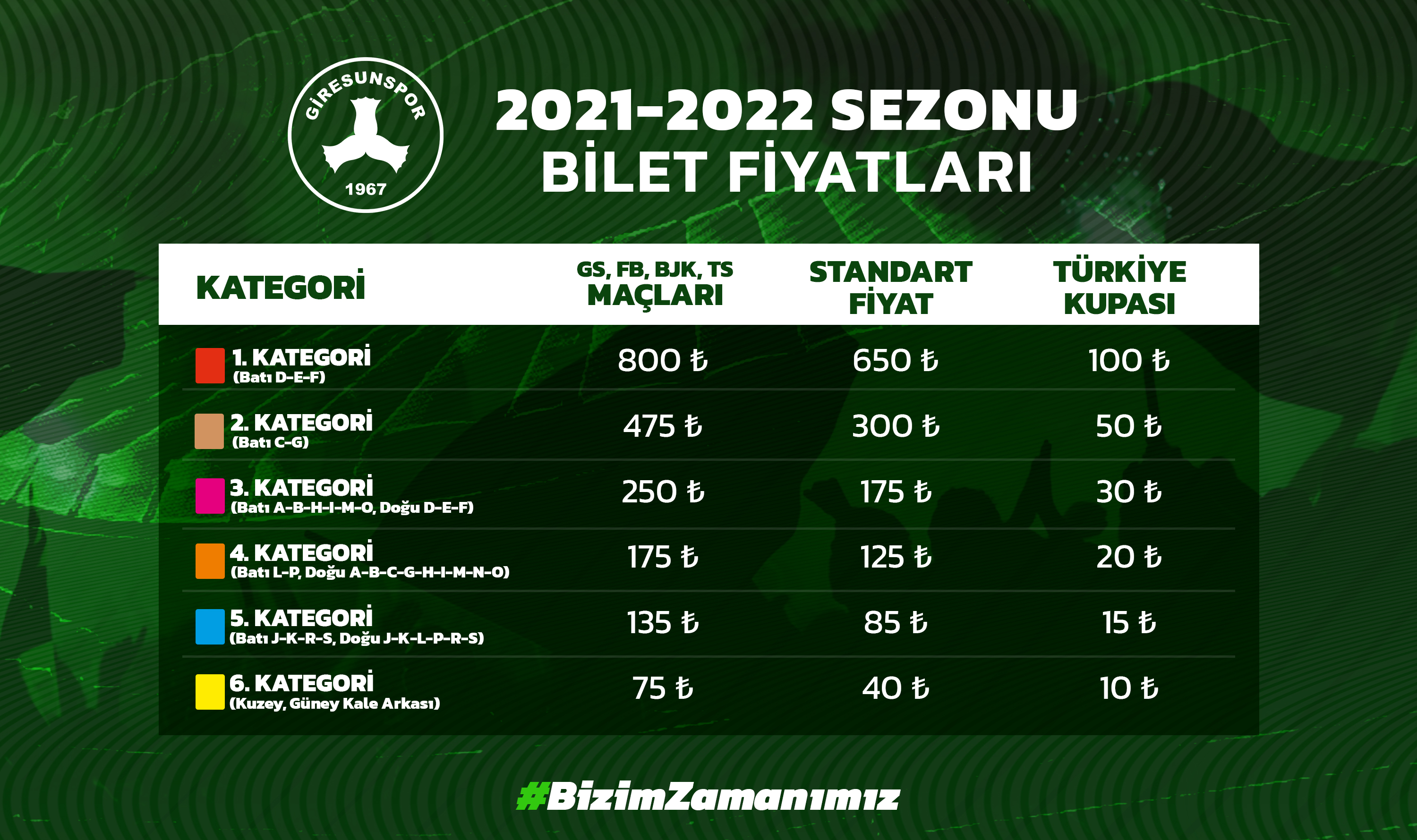 YENİ SEZON BİLET FİYATLARI AÇIKLANDI.