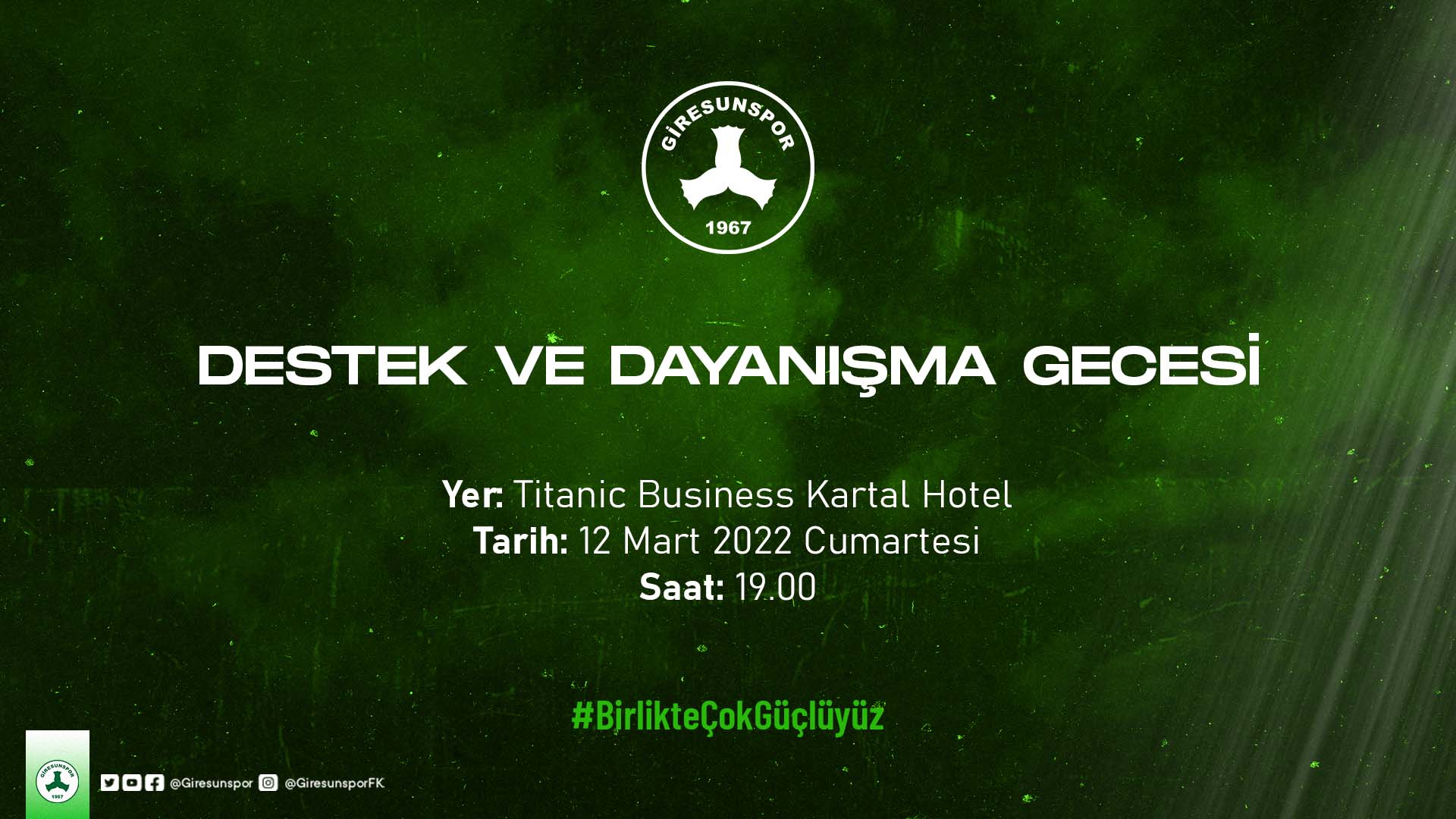 Giresunspor'un yanında olan herkesi kamuoyuyla paylaşacağız