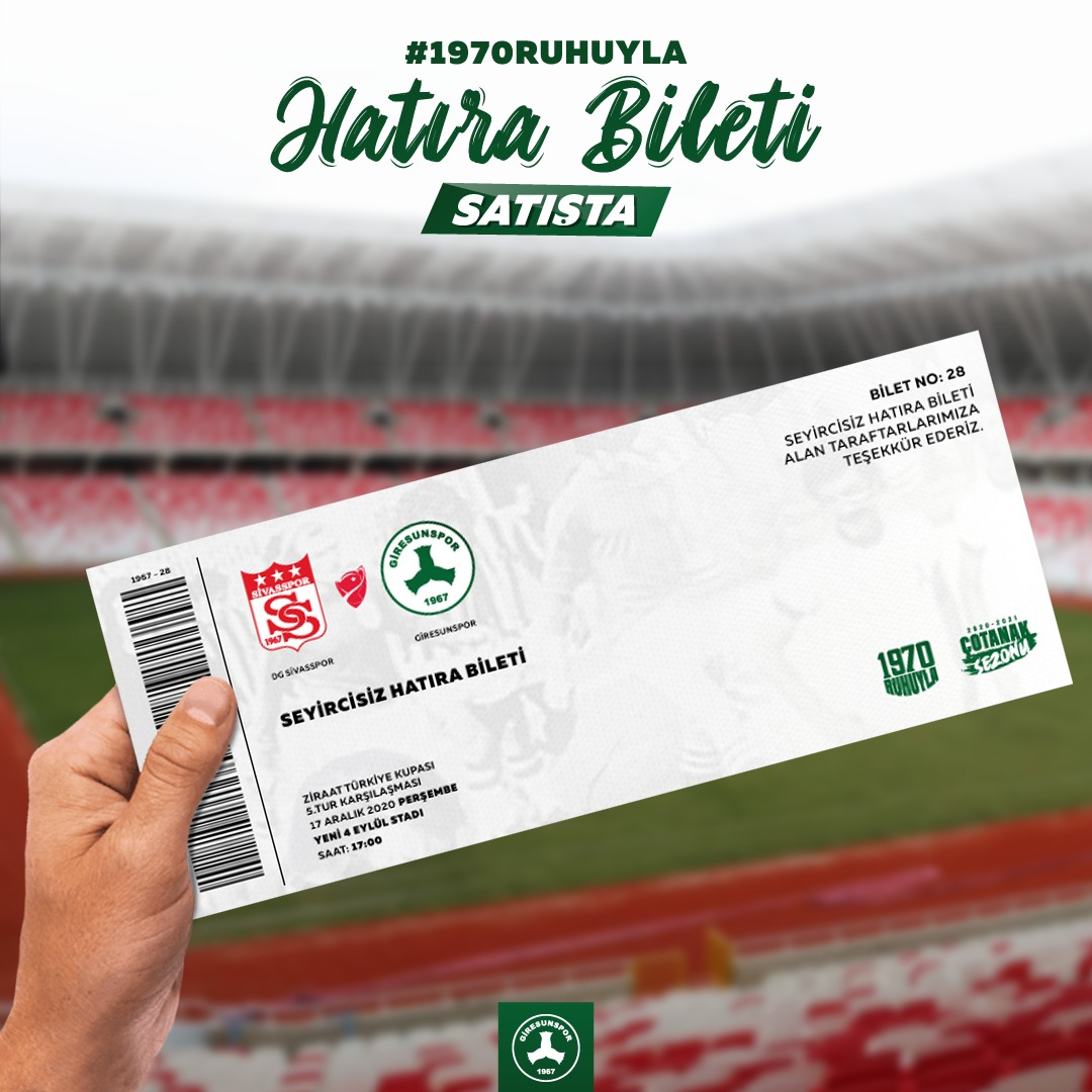 DG SİVASSPOR "HATIRA BİLETLERİ" SATIŞTA