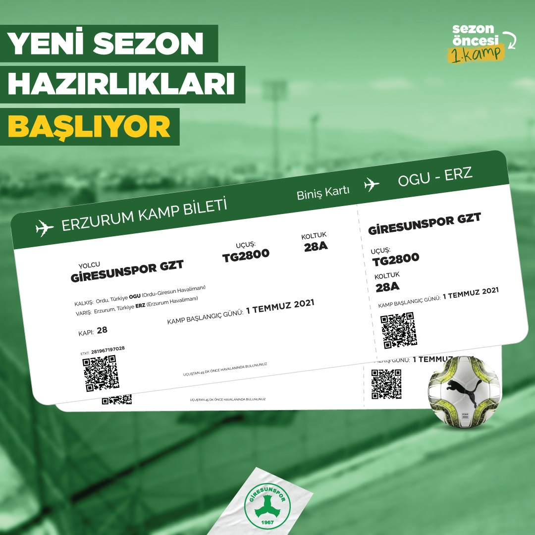 2021-2022 Sezon Başı İlk Etap Kamp Programımız Belli Oldu.