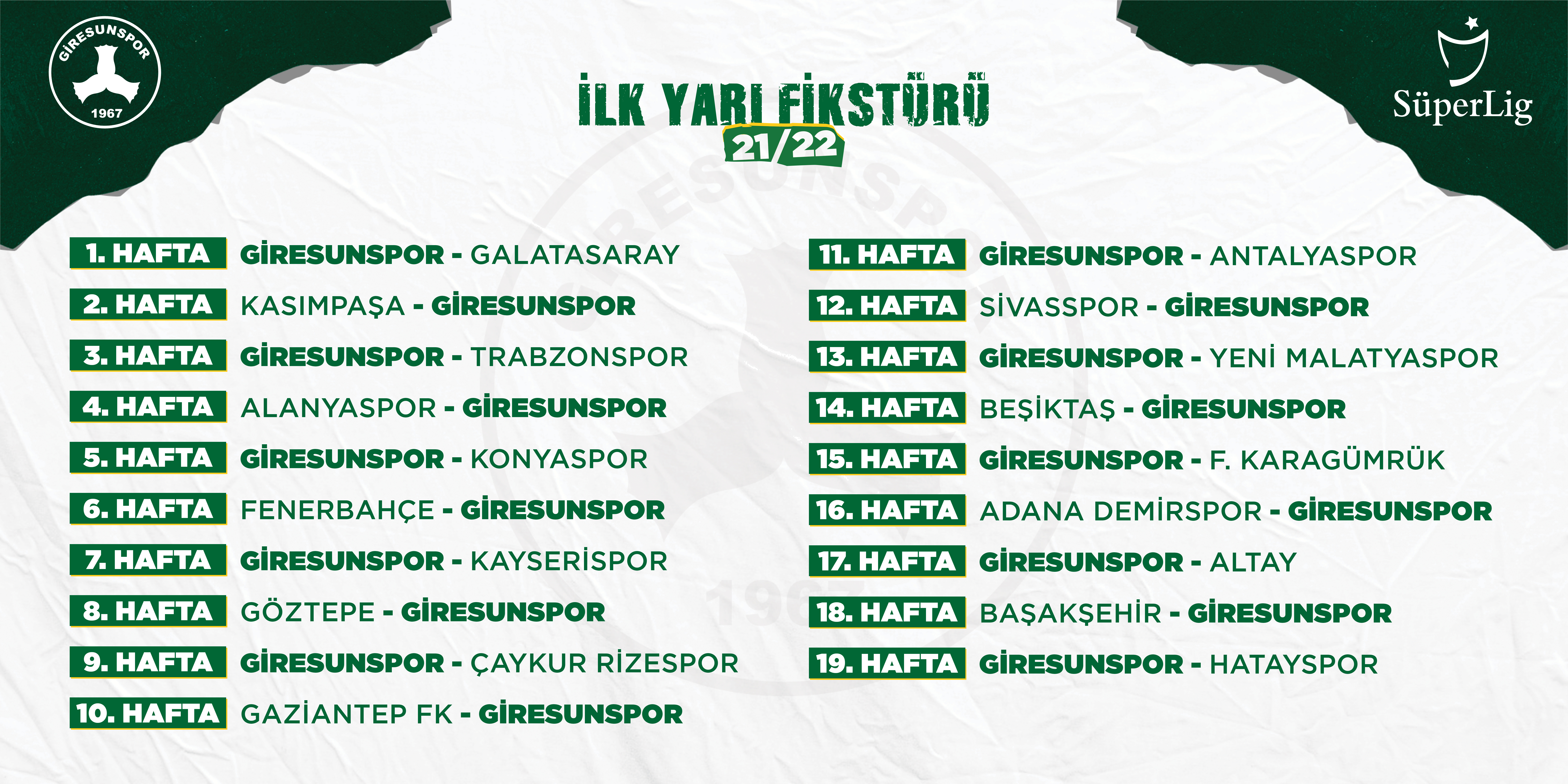 Takımımızın 2021-2022 Sezonu Süper Lig Fikstürü Belli Oldu.