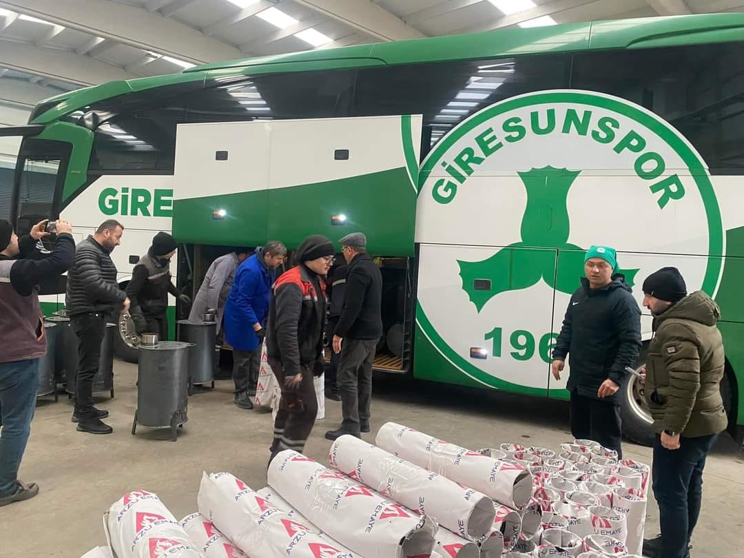 Takım otobüsümüz afet bölgesine hareket etti